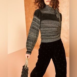 NWT Ulla Johnson Fabia Neck Tie Pullover In Black